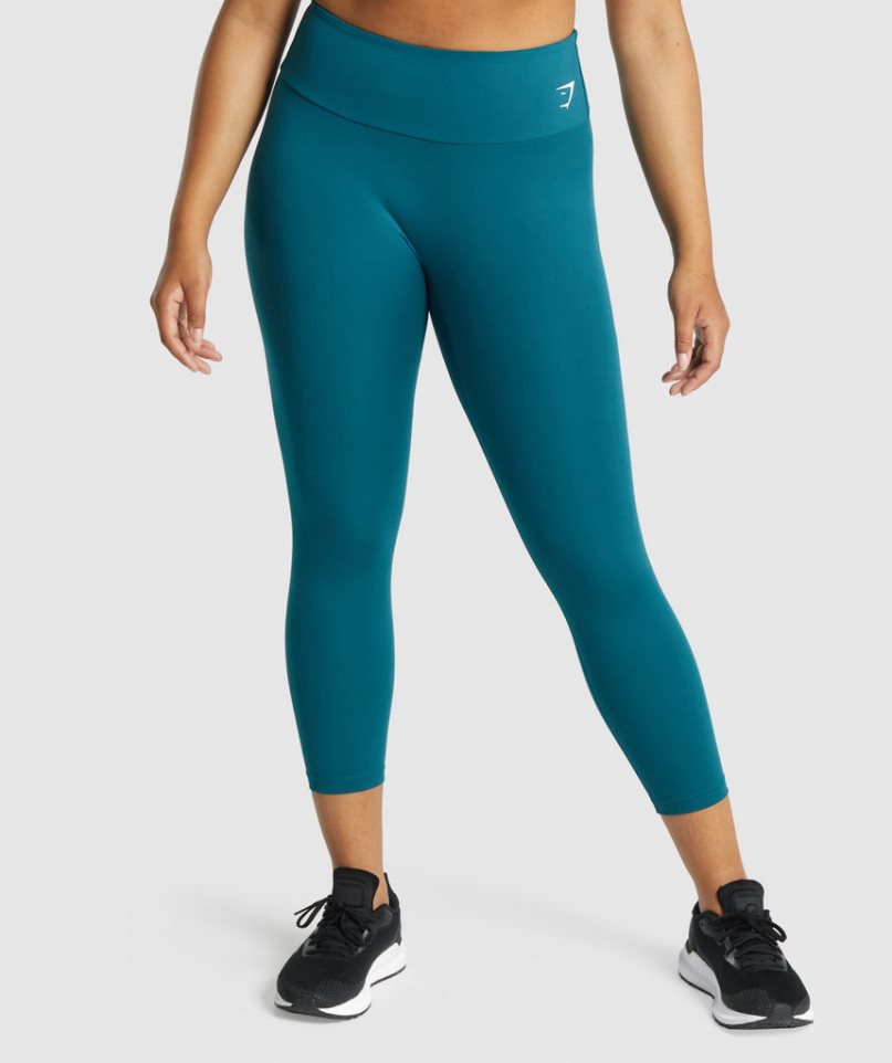 Women\'s Gymshark Training 7/8 Leggings Turquoise | CA 67813A